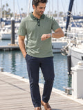 Green Geometric Polo Shirt — Men's Casual Golf & Business-Casual Top – lifestyle, front view