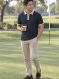 Classic Contrast Collar Polo Shirt — Men's & Women's Casual Golf Tee – lifestyle, front view
