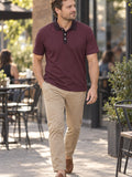 Classic Maroon Polo Shirt — Men's Casual Collared Shirt – lifestyle, front view