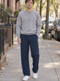 VANTACORE Navy Wide-Leg Lounge Pants in navy – front