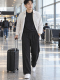 VANTACORE Black Wide-Leg Sweatpants in black – front