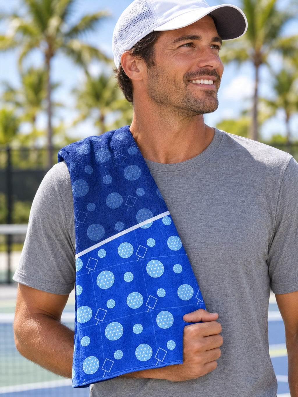 Pickleball Royal Ice Dink Dot Rally Towel, lifestyle photo