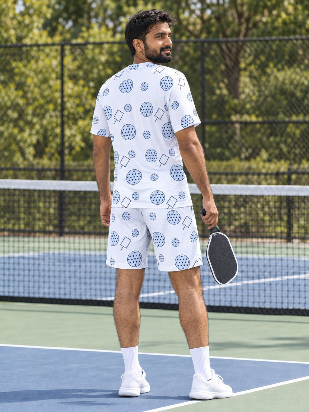 Pickleball Arctic White Dink Dot Men's Sports Jersey, back view