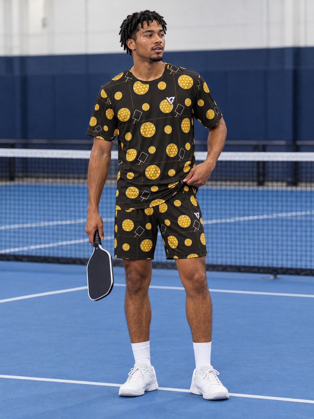 Pickleball Gold Rush Dink Dot Men's Sports Jersey, front view