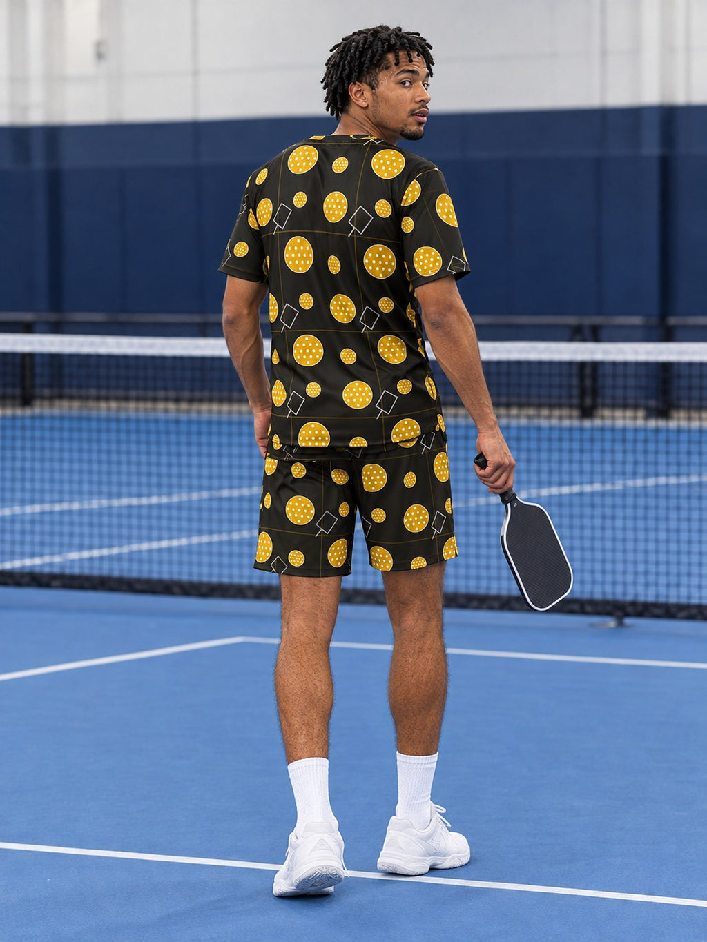 Pickleball Gold Rush Dink Dot Men's Sports Jersey, back view