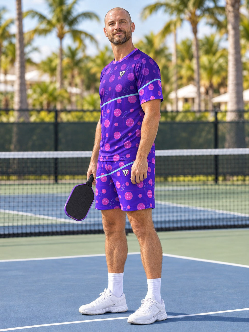 Pickleball Ultra Violet Dink Dot Men's Sports Jersey, side view