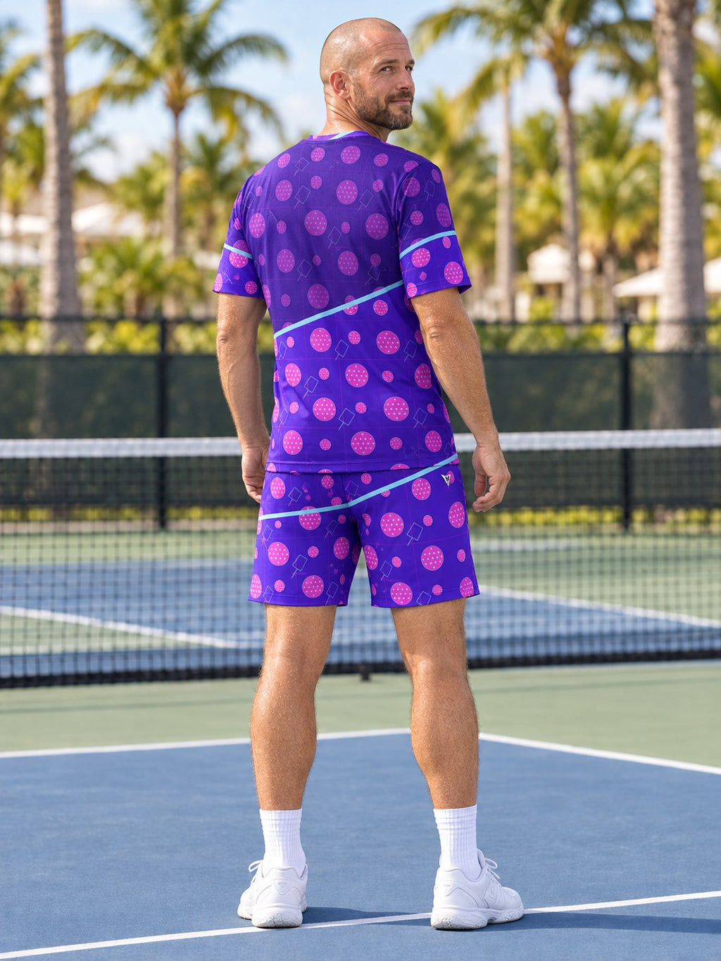 Pickleball Ultra Violet Dink Dot Men's Sports Jersey, back view