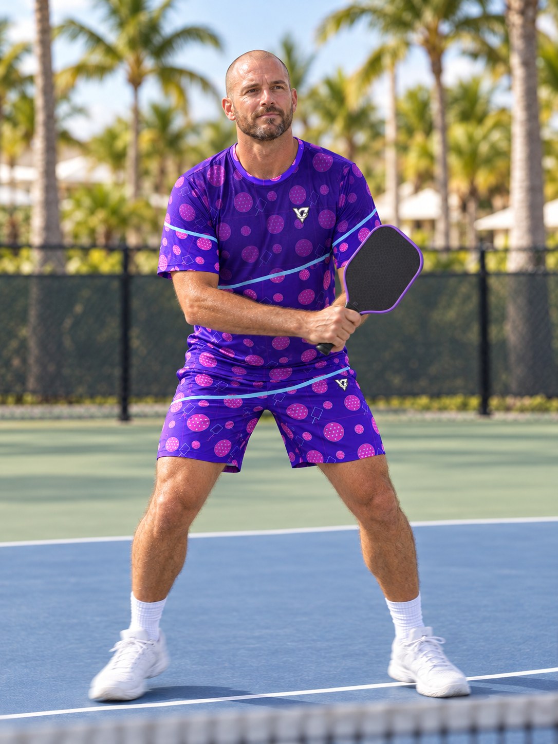 Pickleball Ultra Violet Dink Dot Men's Sports Jersey, in action