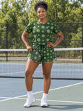 Pickleball Forest Camo Dink Dot Women's Sports Jersey, front view