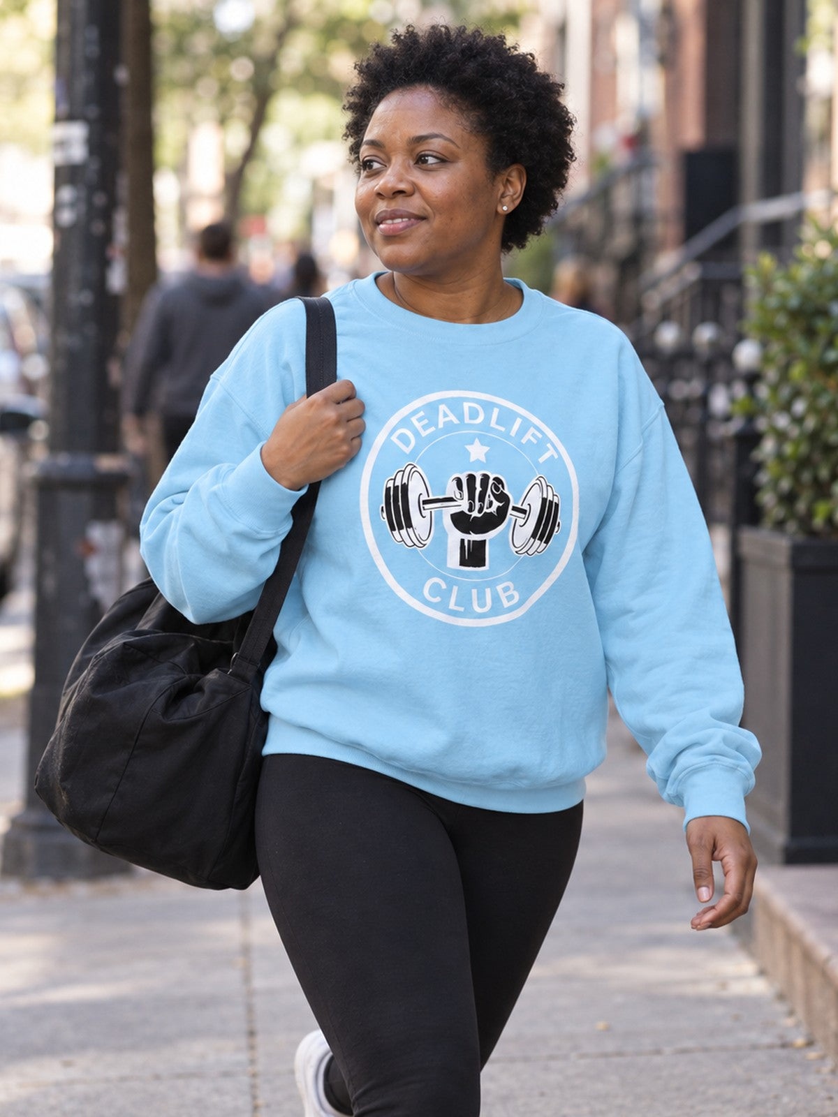 Woman wearing the Vantacore Deadlift Club Sweatshirt