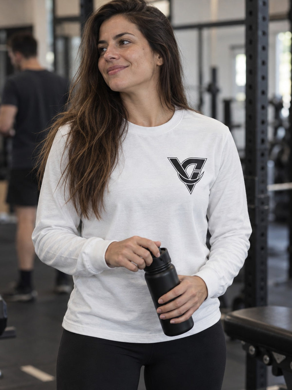 Woman wearing the Vantacore Vantacore Athletics Long Sleeve T-Shirt