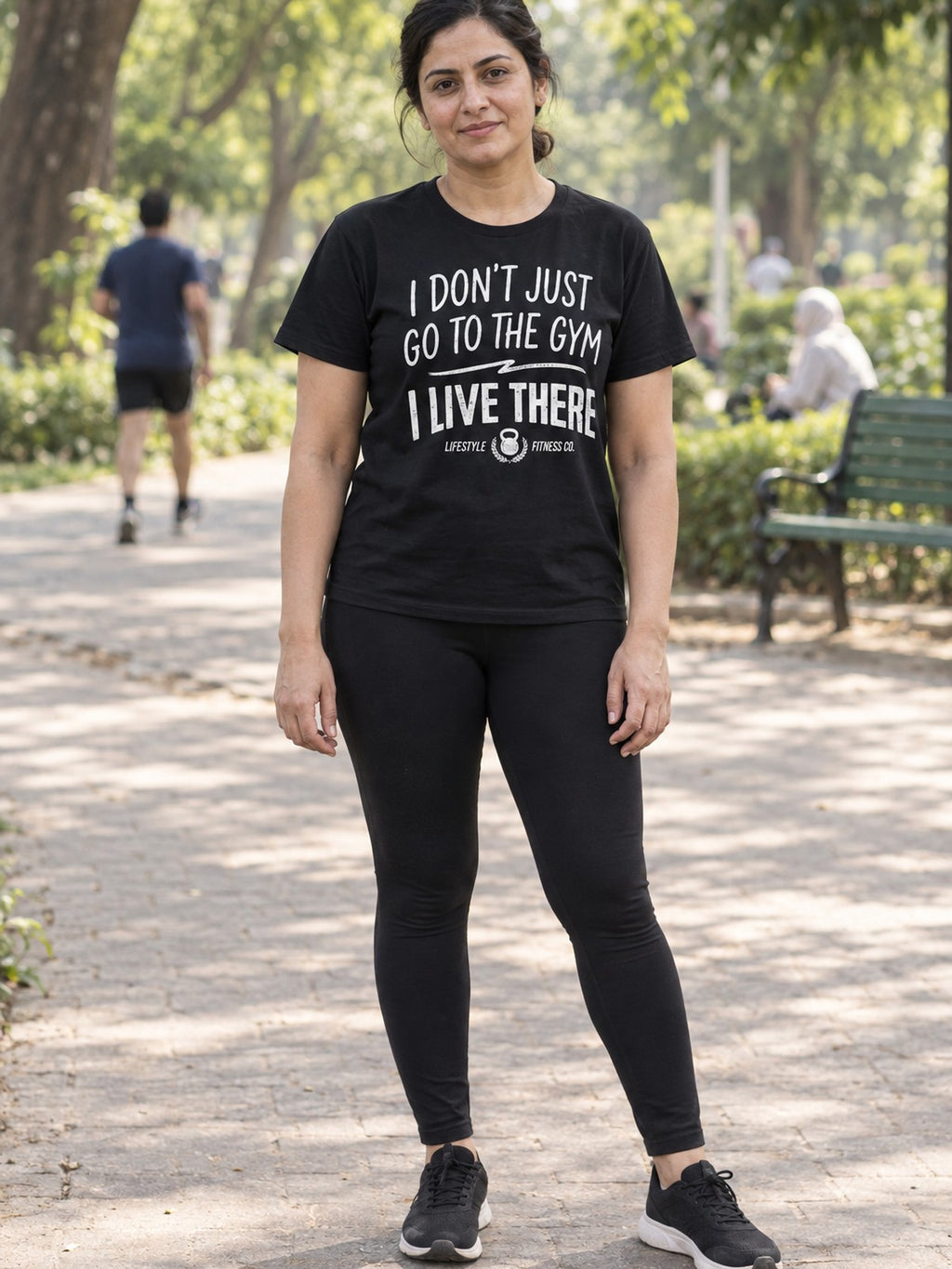 Woman wearing the Vantacore Gym Lover Women's Boxy Tee