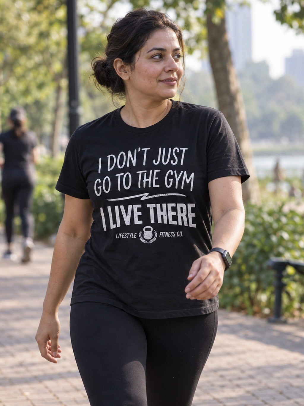 Woman wearing the Vantacore Gym Lover Women's Boxy Tee
