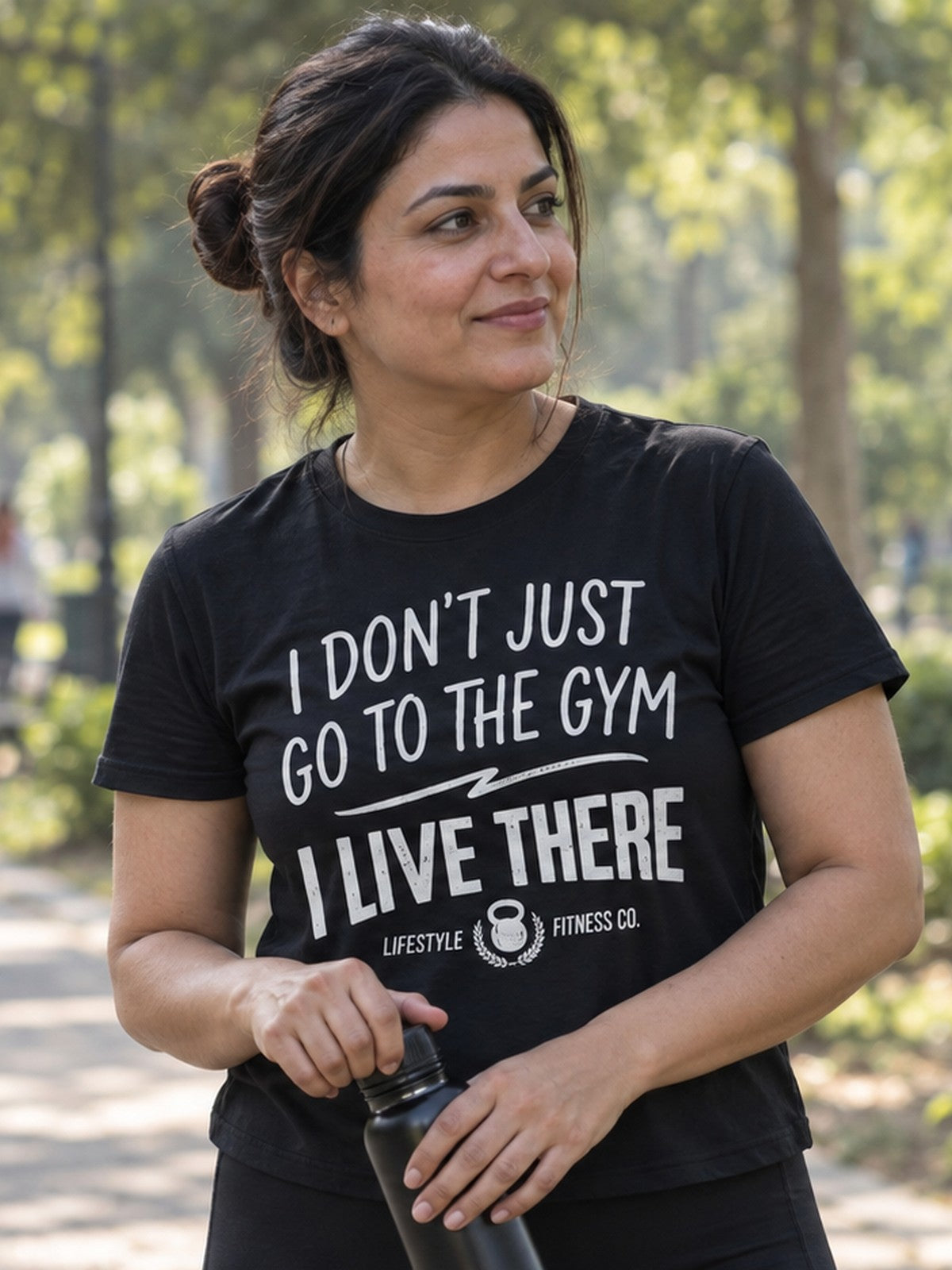 Woman wearing the Vantacore Gym Lover Women's Boxy Tee