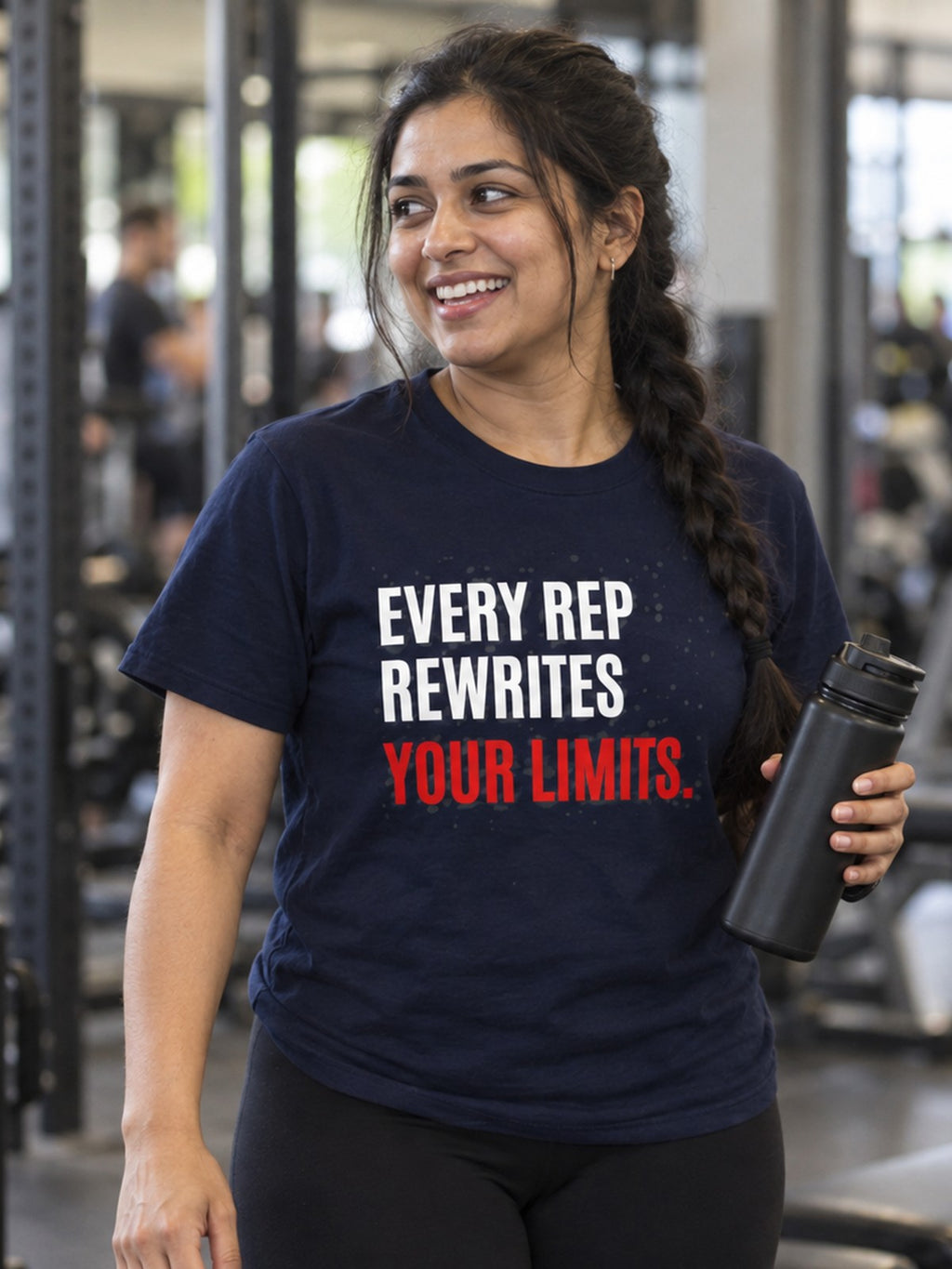 Woman wearing the Vantacore Every Rep Rewrites Your Limits