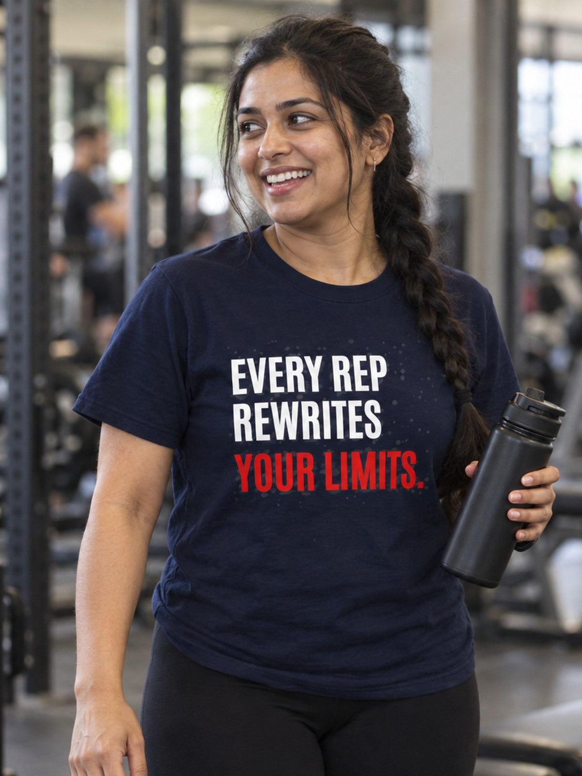 Woman wearing the Vantacore Every Rep Rewrites Your Limits