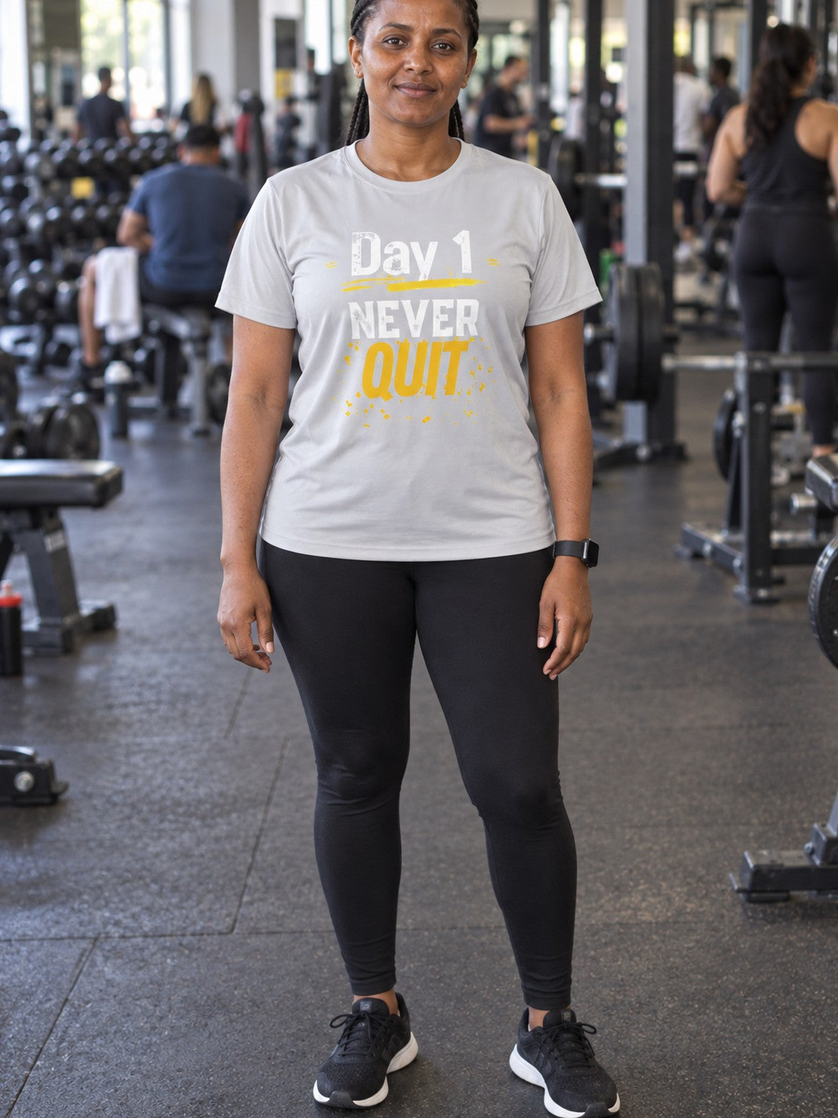 Woman wearing the Vantacore Never Quit
