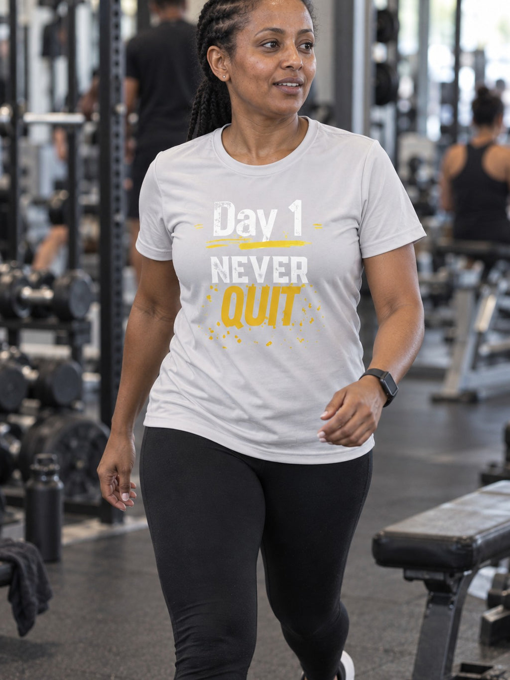 Woman wearing the Vantacore Never Quit