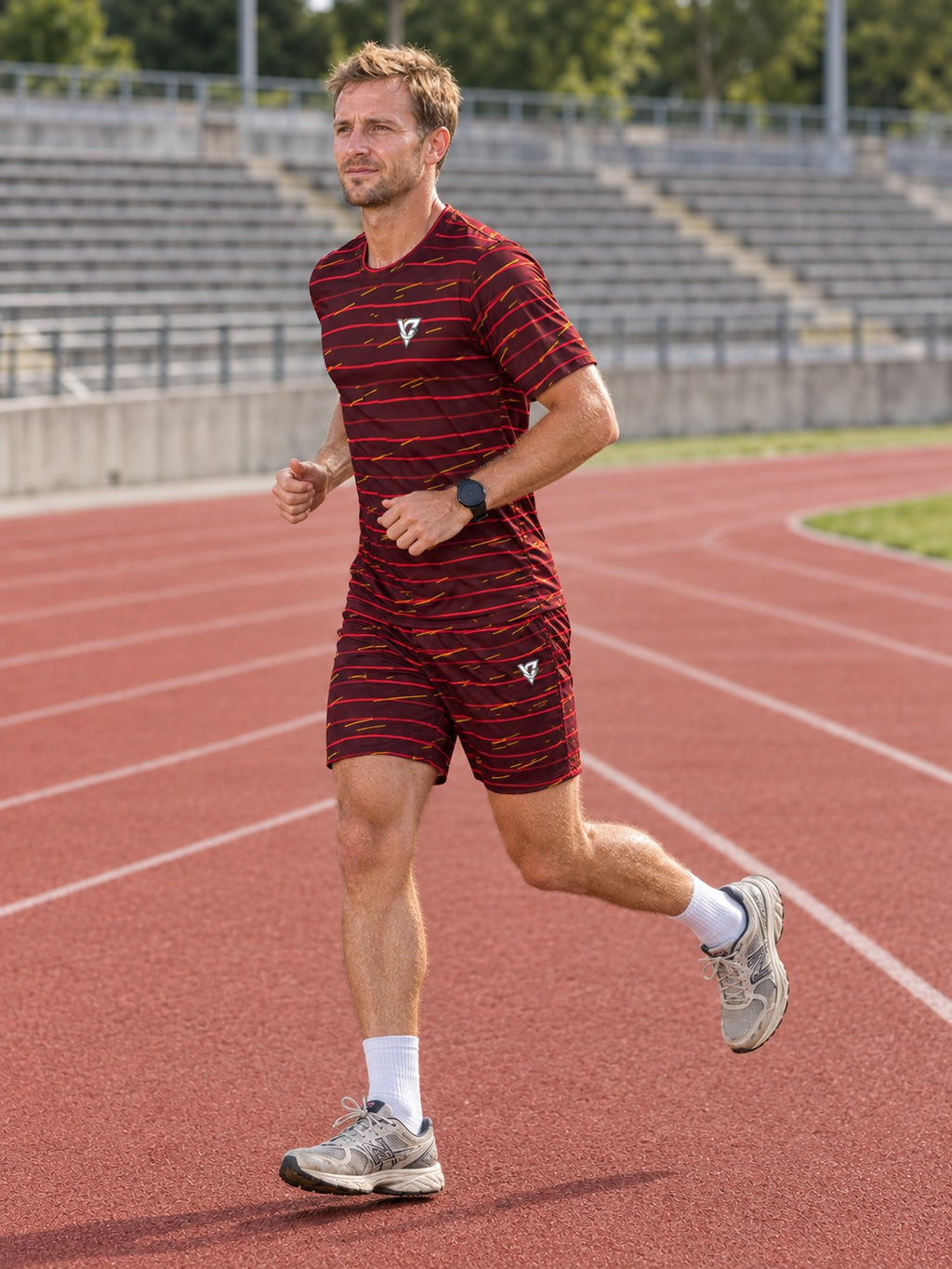 Running Crimson Blaze Pace Lanes Men's Sports Jersey, side view