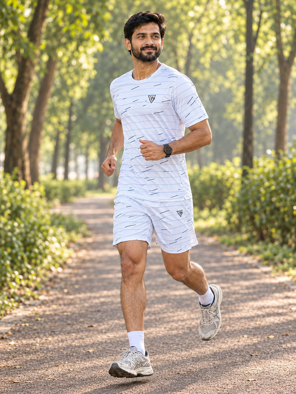 Running Arctic White Pace Lanes Men's Sports Jersey, side view