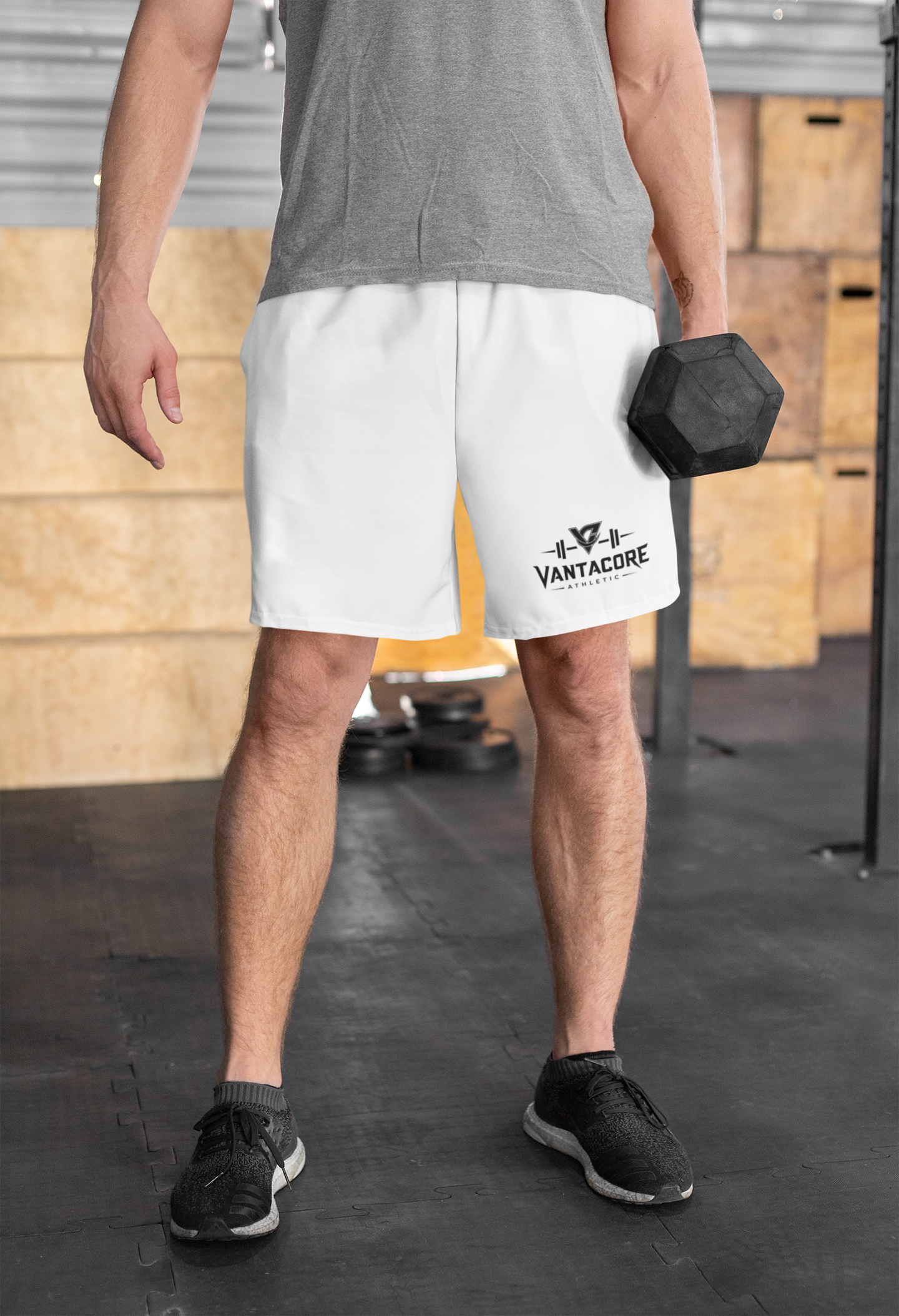 Vantacore Athletic Men's Fleece Shorts | Premium Cotton Blend Gym Shorts with Pockets
