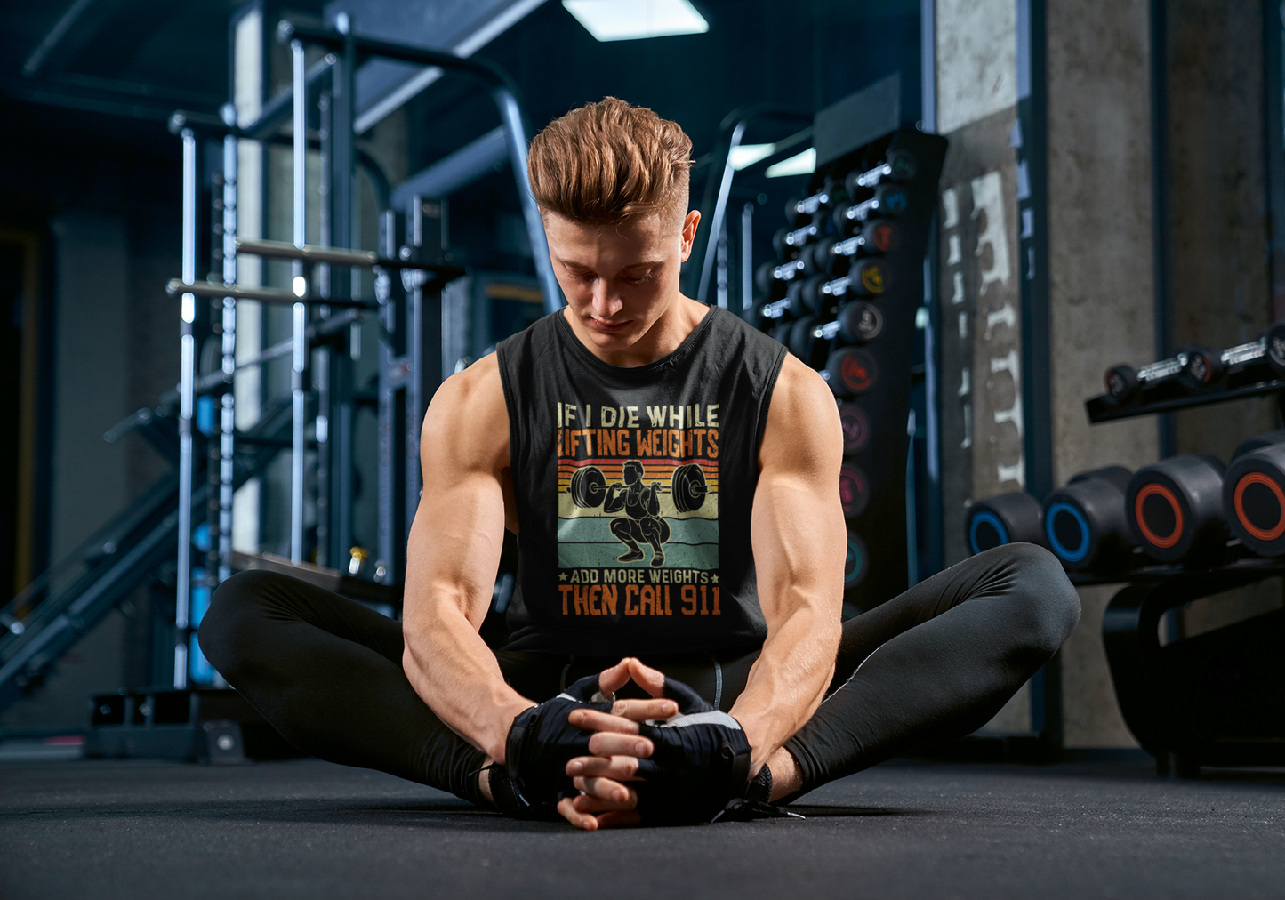 If I Die While Lifting Weights Men's Muscle Tank | Funny Gym Sleeveless Tank Top | Weightlifting Fitness Tank
