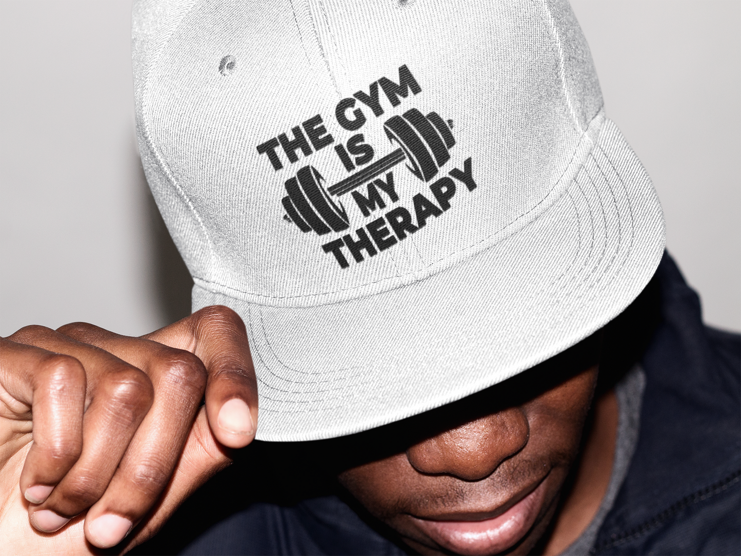 The Gym Is My Therapy Embroidered Low Profile Baseball Cap | Adjustable Cotton Dad Hat for Men & Women