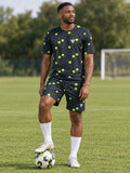 Soccer Volt Night Hex Pitch Men's Athletic Shorts with Pockets, front view