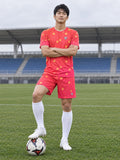 Soccer Sunset Fade Hex Pitch Men's Sports Jersey, front view