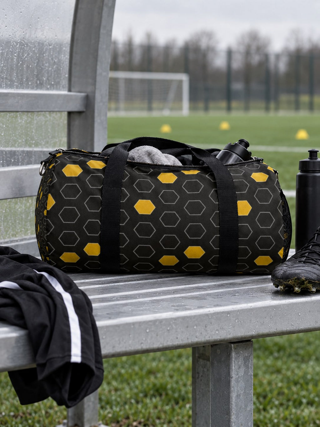 Soccer Gold Rush Hex Pitch Duffel Bag, lifestyle detail