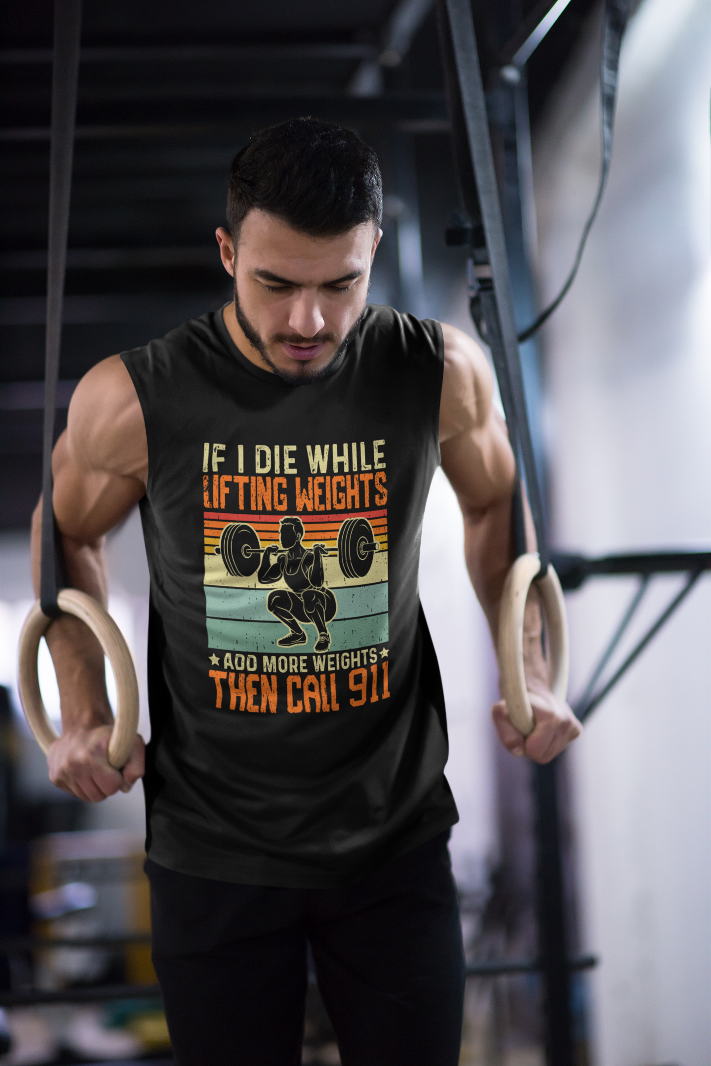 If I Die While Lifting Weights Men's Muscle Tank | Funny Gym Sleeveless Tank Top | Weightlifting Fitness Tank