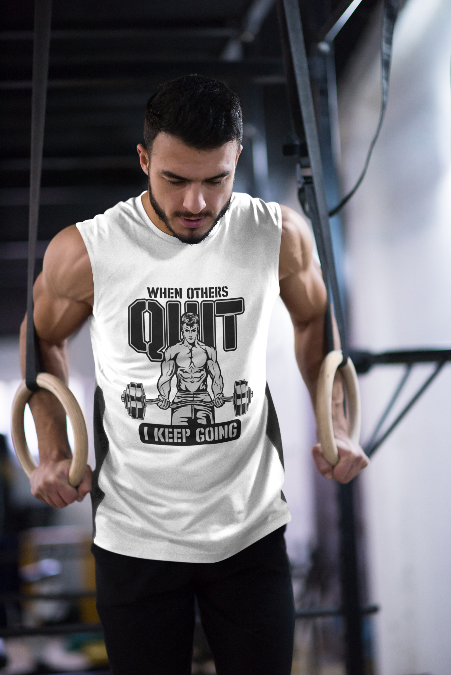 When Others Quit I Keep Going Men's Muscle Tank | Motivational Gym Sleeveless Shirt | Workout Bodybuilding Fitness Tank Top