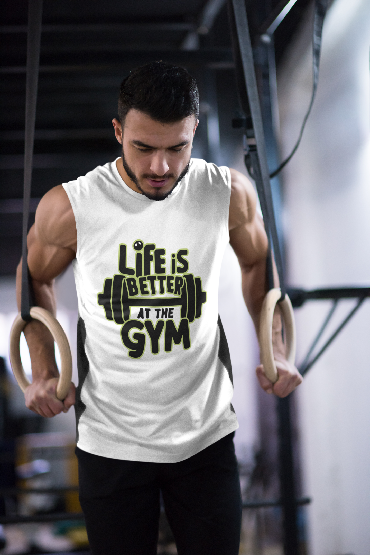 Life Is Better at the Gym Men's Muscle Tank | Funny Gym Sleeveless Tank Top | Workout Fitness Tank