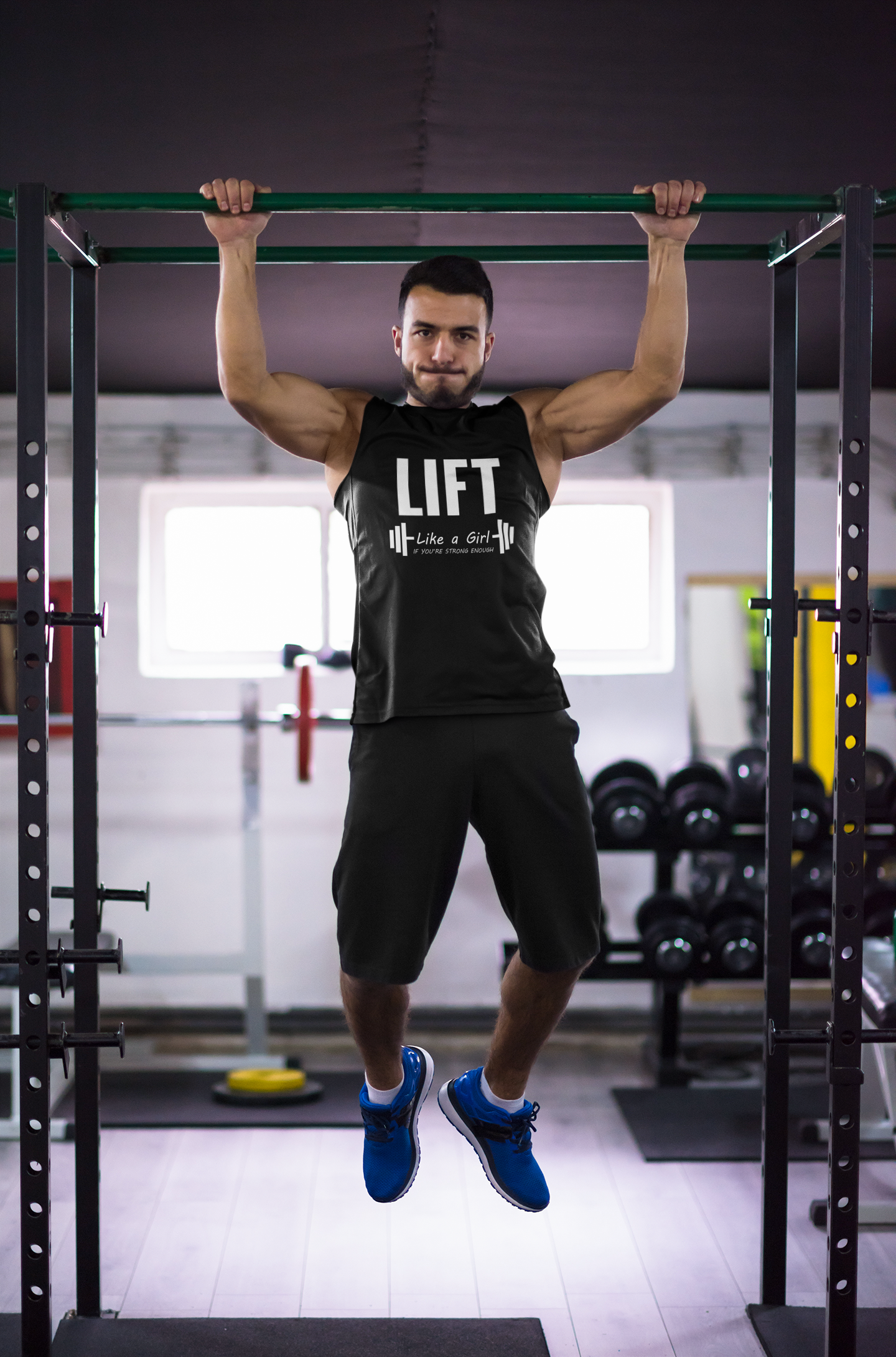 Lift Like a Girl If You're Strong Enough Men's Muscle Tank | Funny Gym Sleeveless Tank Top | Strength Workout Tank