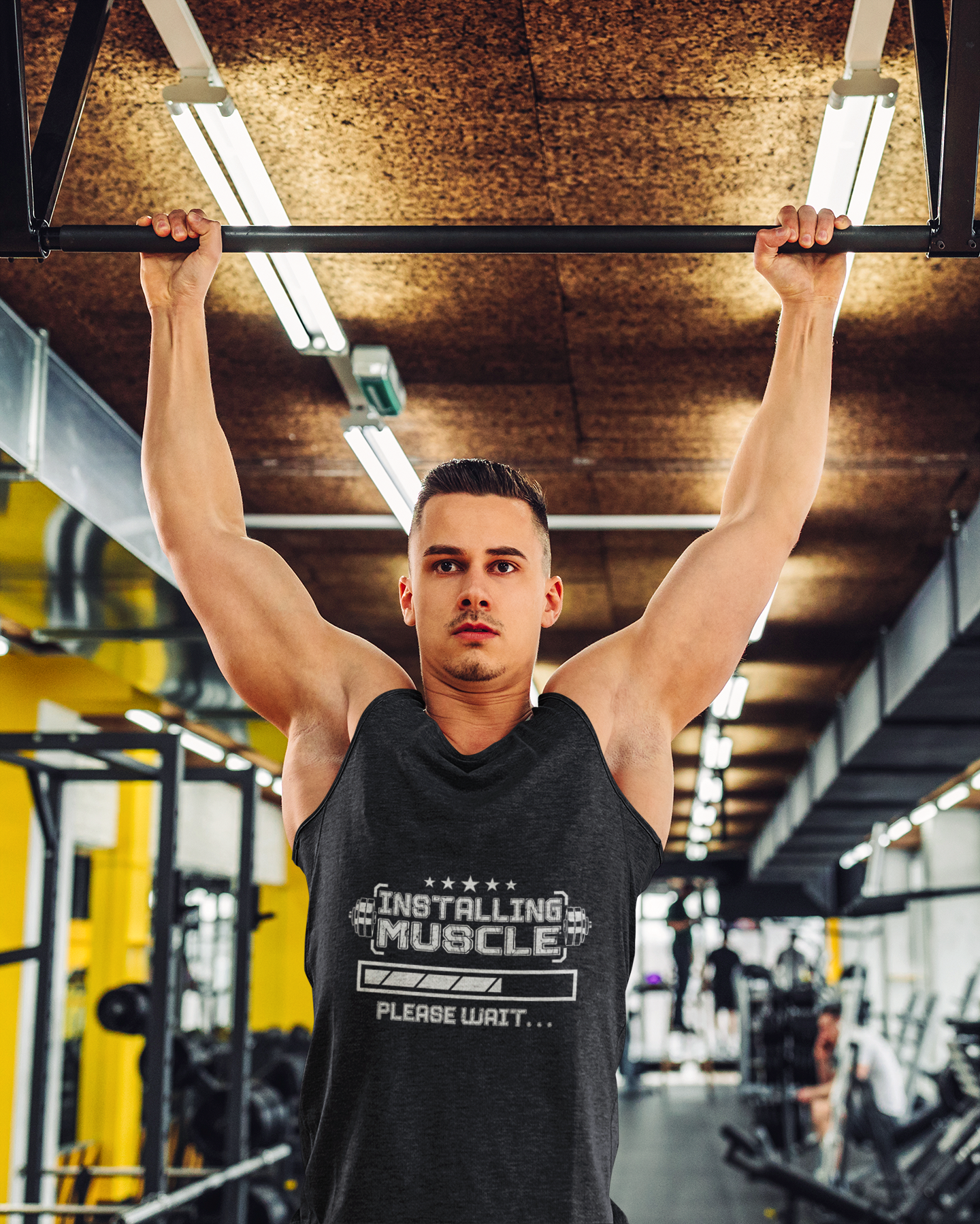 Installing Muscle Please Wait Tank Top – Funny Gym Tank | Unisex Workout Sleeveless Shirt