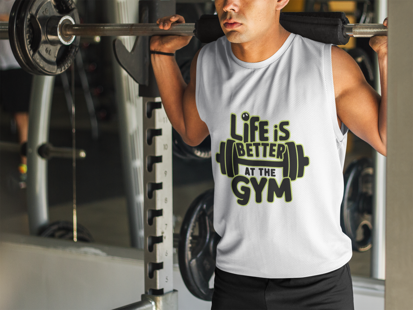 Life Is Better at the Gym Men's Muscle Tank | Funny Gym Sleeveless Tank Top | Workout Fitness Tank