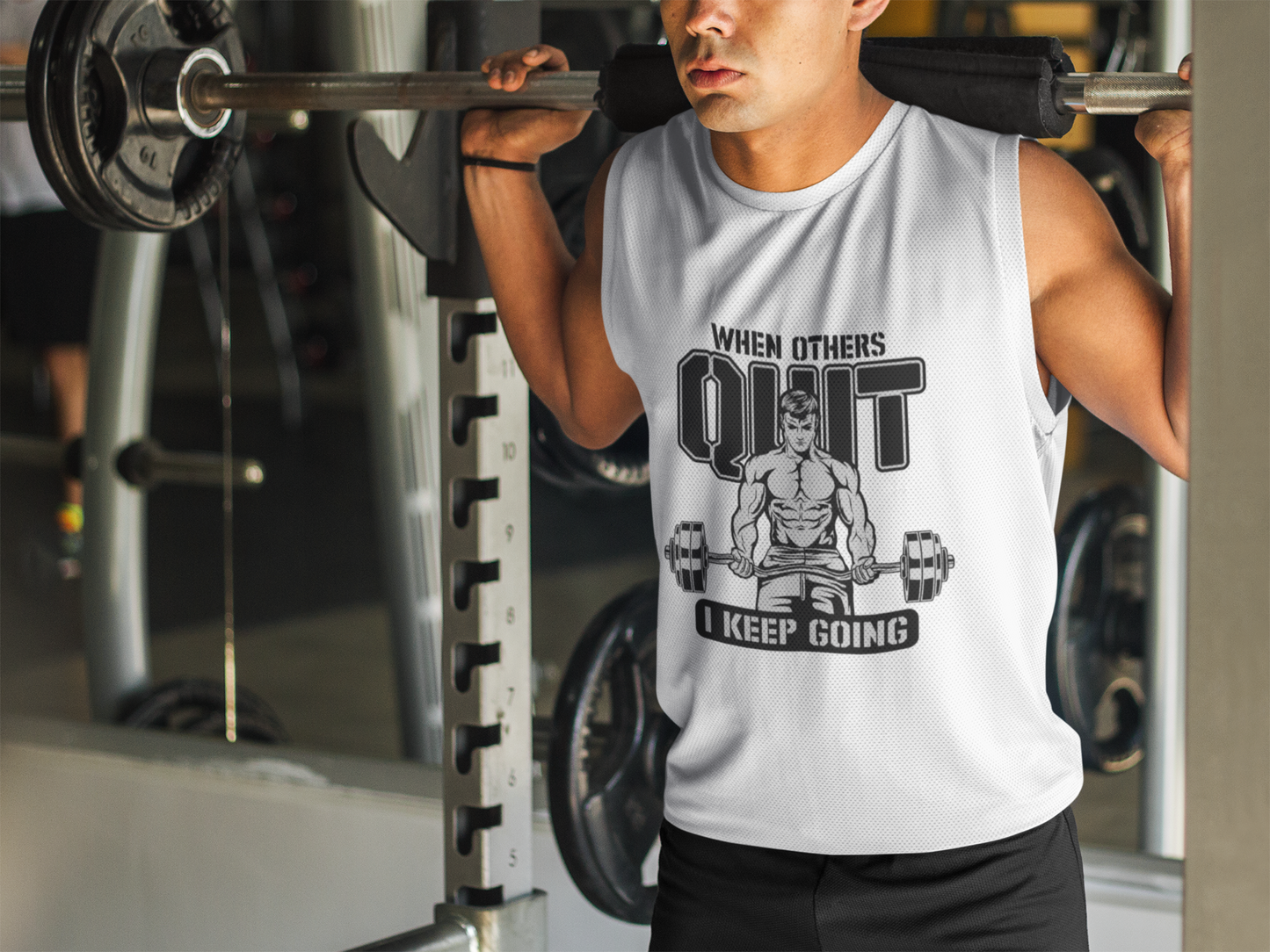 When Others Quit I Keep Going Men's Muscle Tank | Motivational Gym Sleeveless Shirt | Workout Bodybuilding Fitness Tank Top