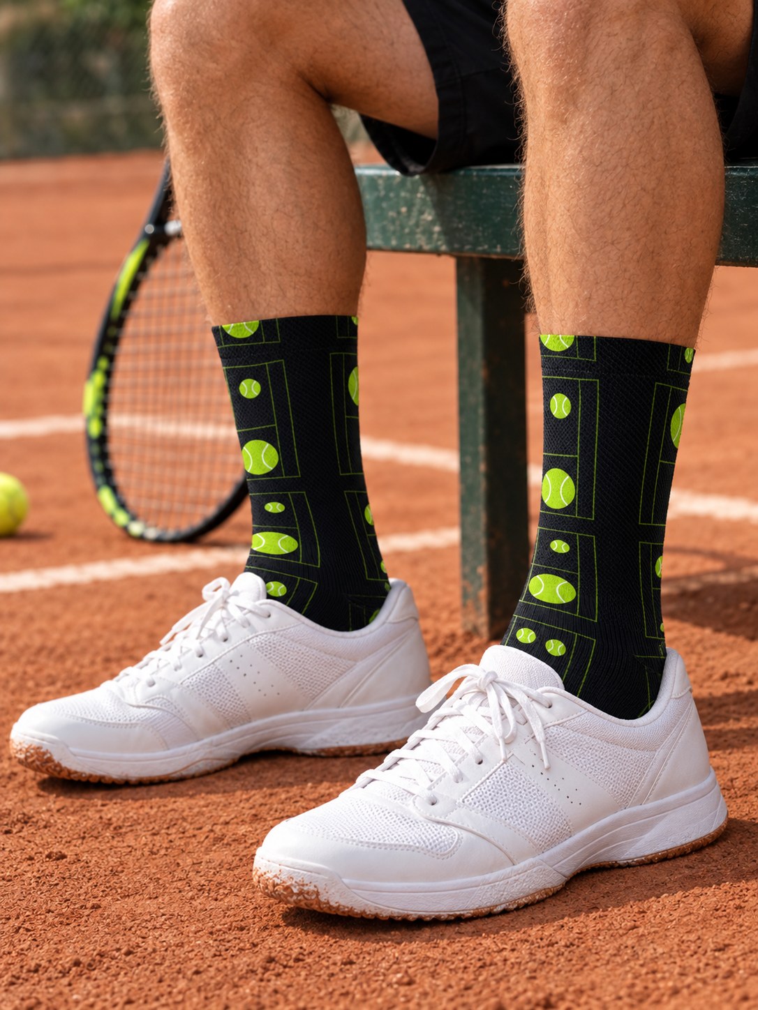 Tennis Volt Night Baseline Seam Athletic Crew Socks, lifestyle photo