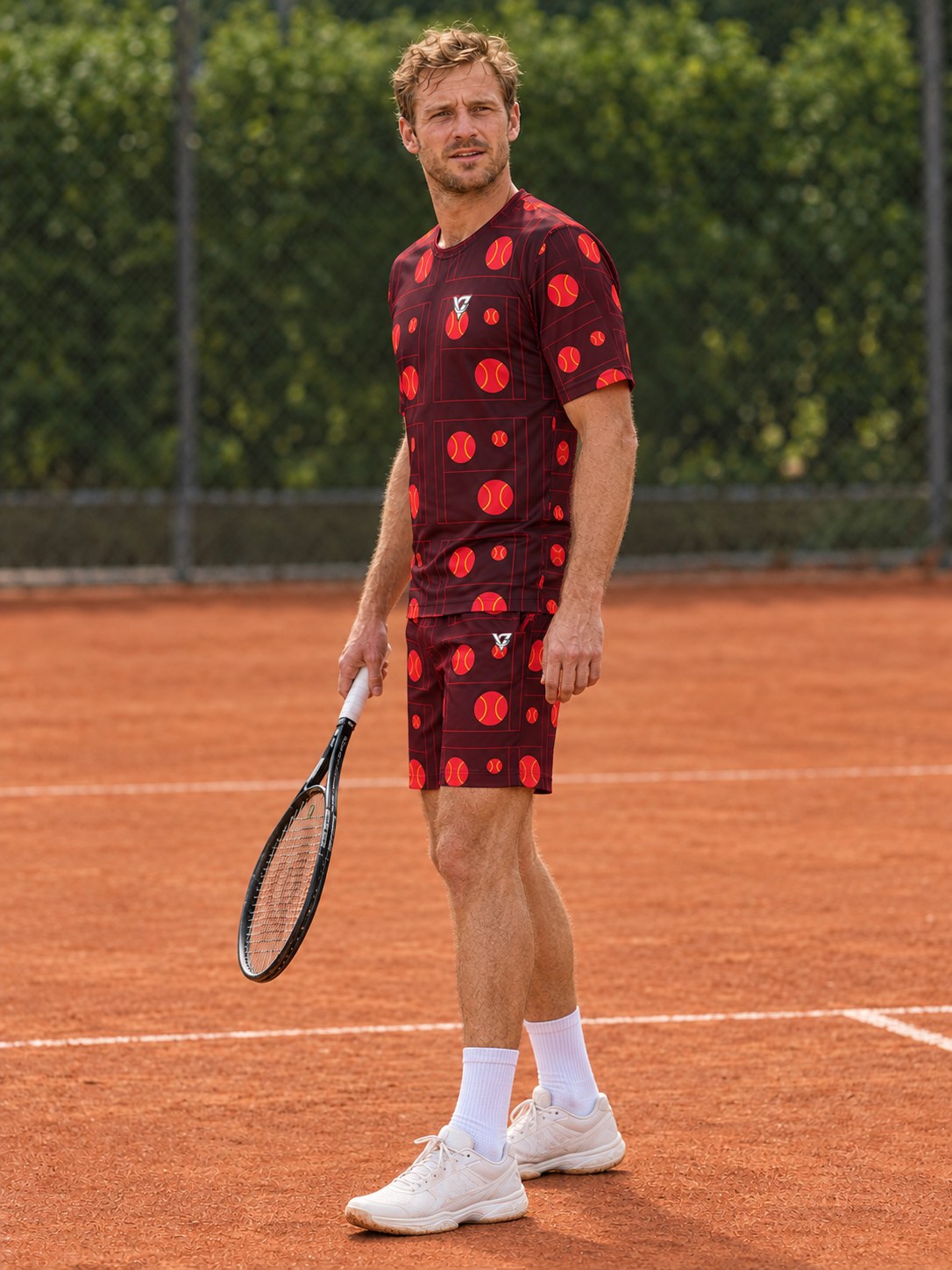 Tennis Crimson Blaze Baseline Seam Men's Sports Jersey, side view