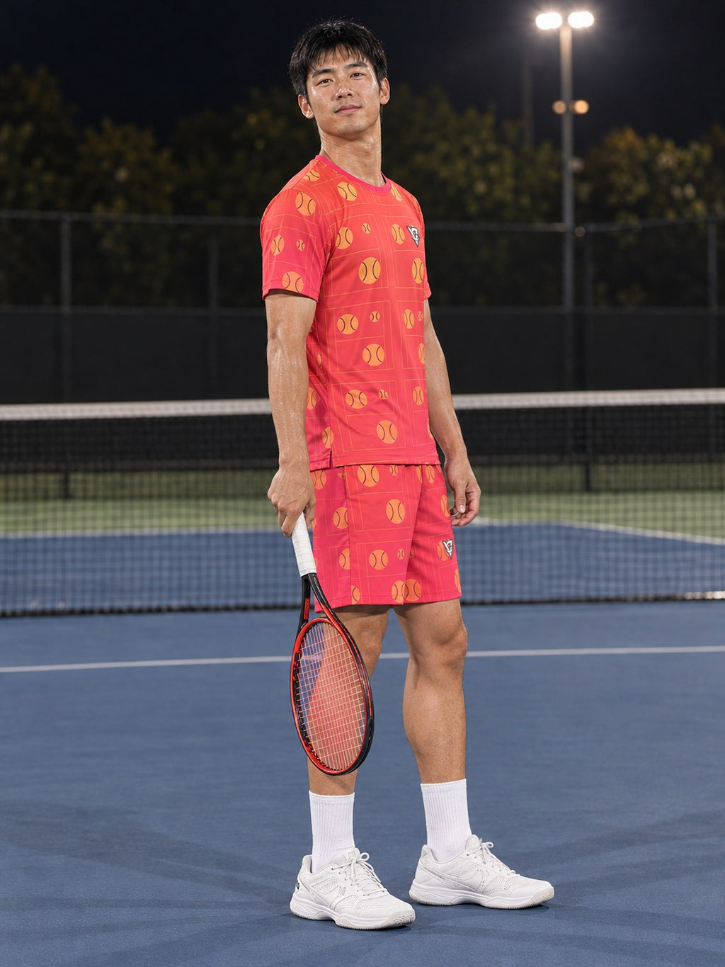 Tennis Sunset Fade Baseline Seam Men's Sports Jersey, side view