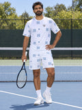 Tennis Arctic White Baseline Seam Men's Athletic Shorts with Pockets, front view