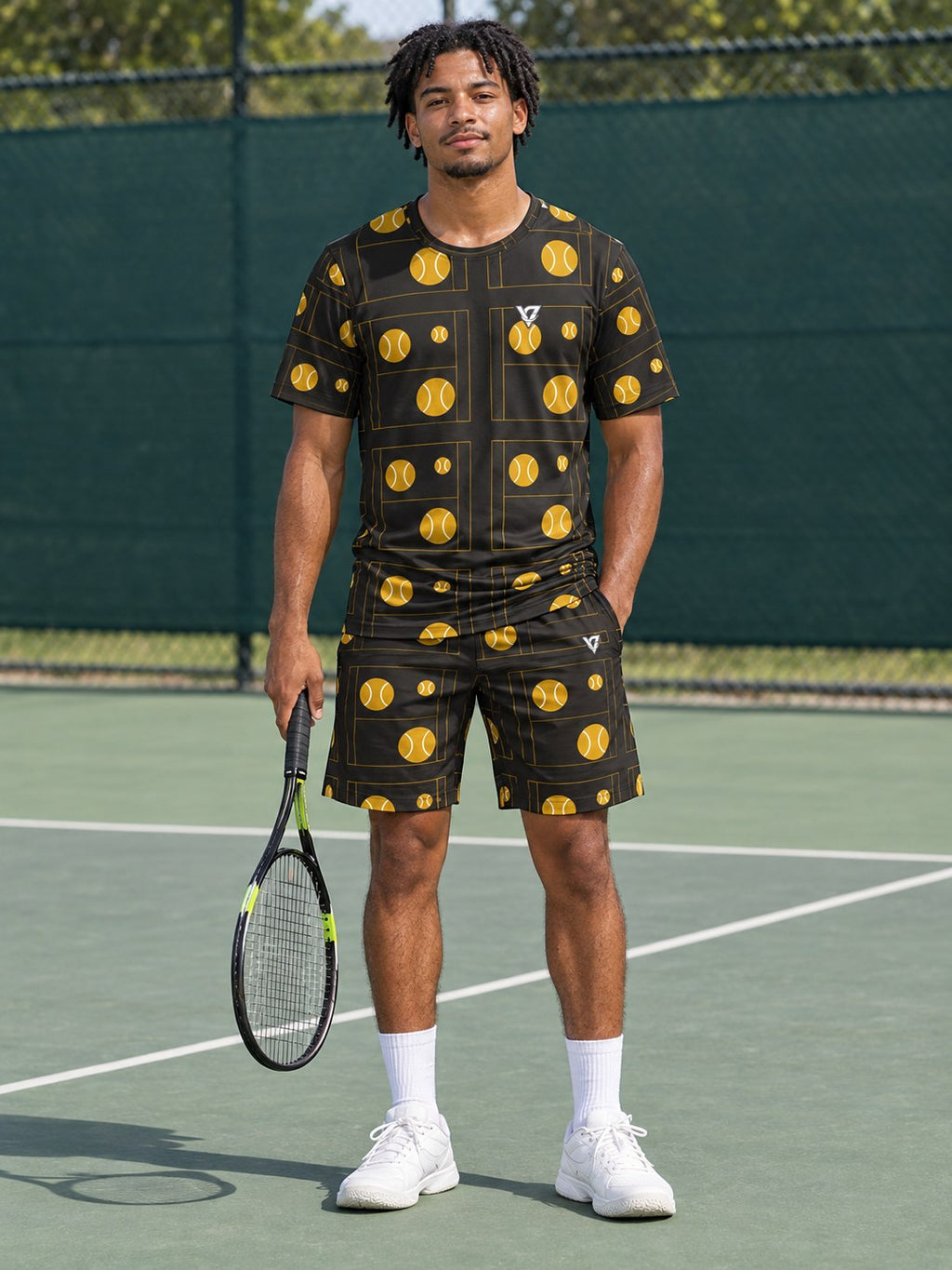 Tennis Gold Rush Baseline Seam Men's Sports Jersey, front view