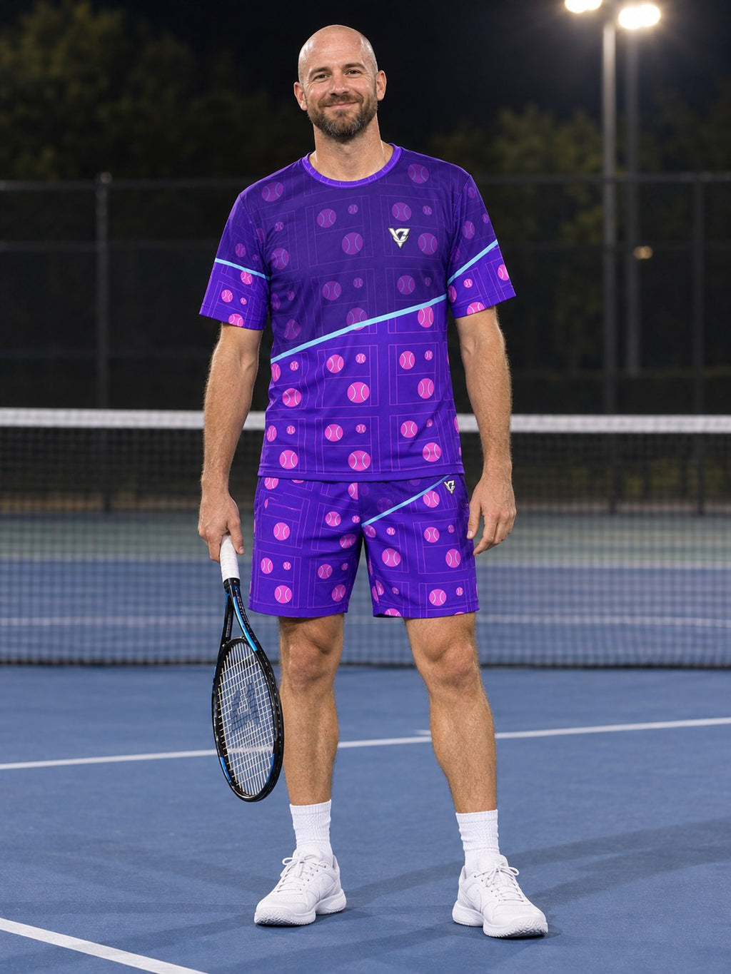 Tennis Ultra Violet Baseline Seam Men's Sports Jersey, front view