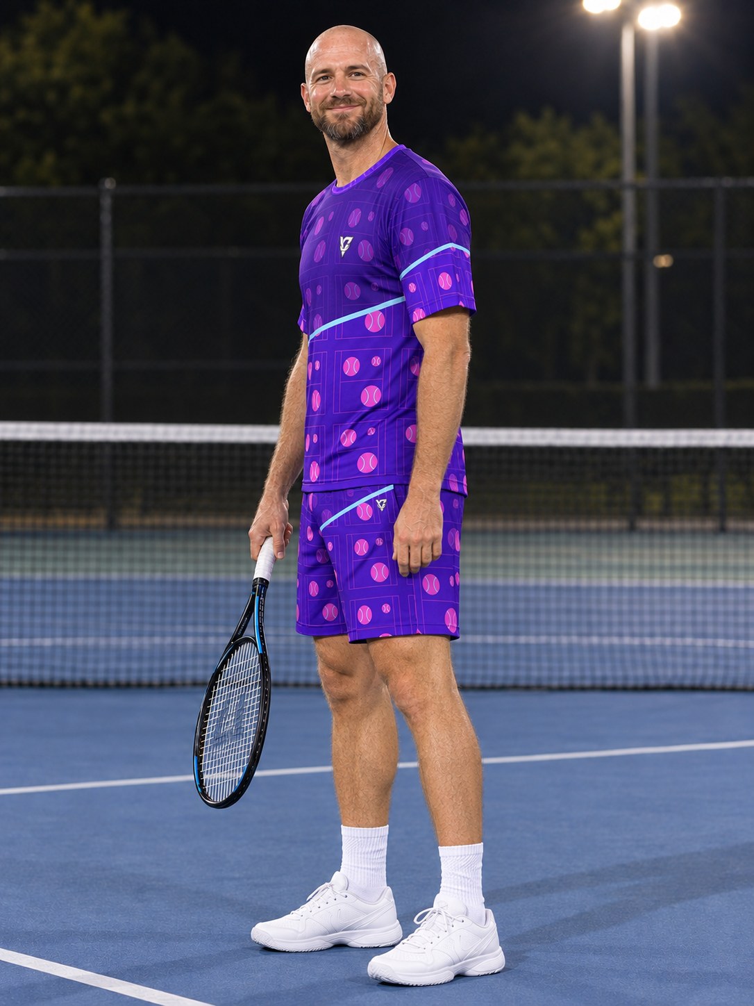 Tennis Ultra Violet Baseline Seam Men's Sports Jersey, side view