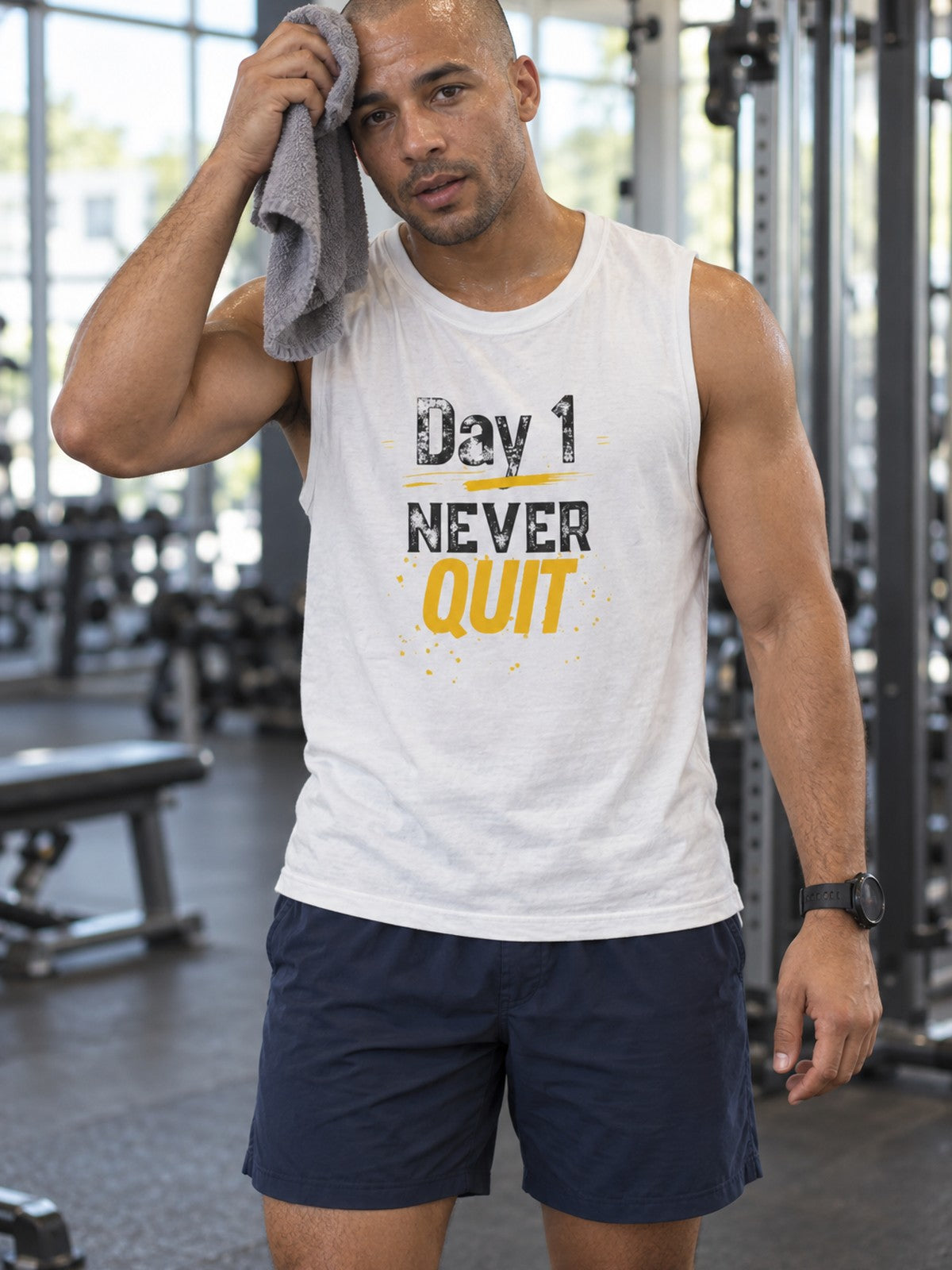 Day 1 | Jersey Muscle Tank – gym training, front view