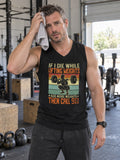 If I Die While Lifting Weights Men's Muscle Tank | Funny Gym Sleeveless Tank Top | Weightlifting Fitness Tank – gym training, front view