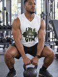 Life Is Better at the Gym Men's Muscle Tank | Funny Gym Sleeveless Tank Top | Workout Fitness Tank – gym training, front view