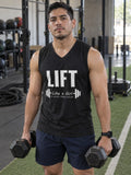 Lift Like a Girl If You're Strong Enough Men's Muscle Tank | Funny Gym Sleeveless Tank Top | Strength Workout Tank – gym training, front view