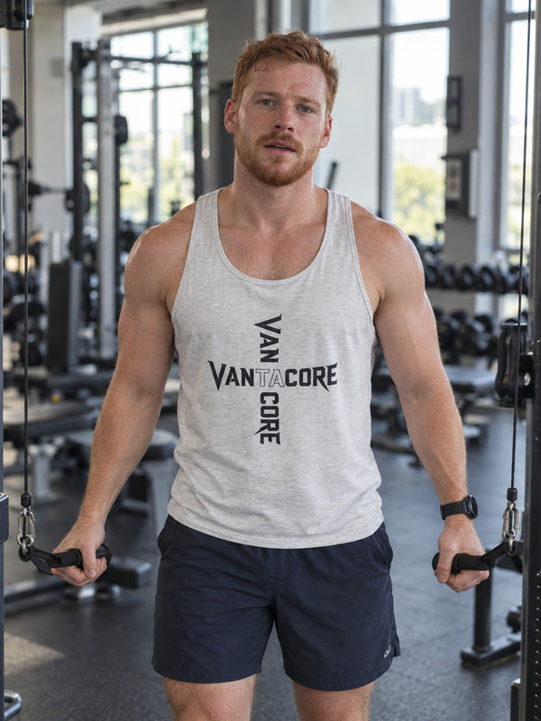Vantacore Logo Tank Top – Minimalist Gym Tank | Unisex Sleeveless Fitness Shirt