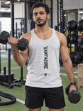 Vantacore Vertical Logo Tank Top – Minimalist Gym Tank | Unisex Sleeveless Fitness Shirt – gym training, front view